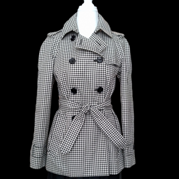 Authentic Coach Gingham Short Trench - Picture 2 of 12